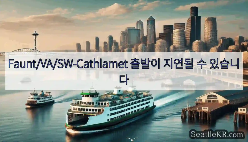 Faunt/VA/SW-Cathlamet 출발이 지연될 수 있습니다