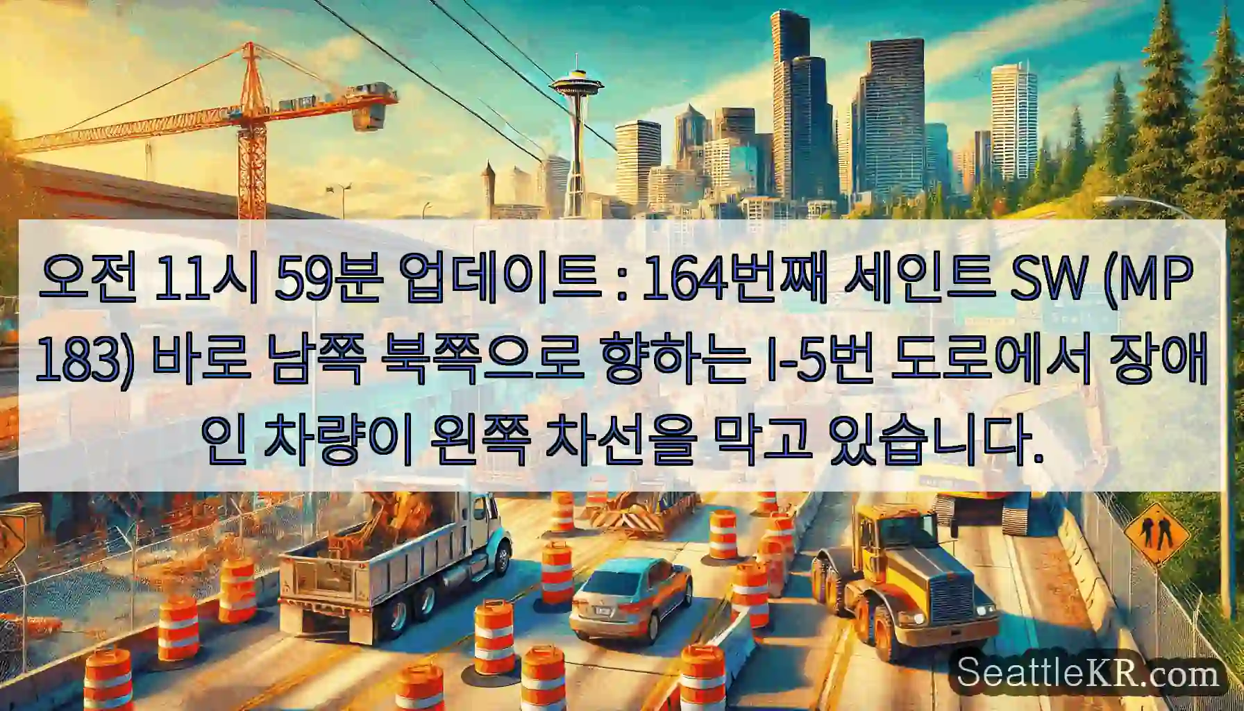 오전 11시 59분 업데이트 : 164번째 세인트 SW (MP 183) 바로 남쪽