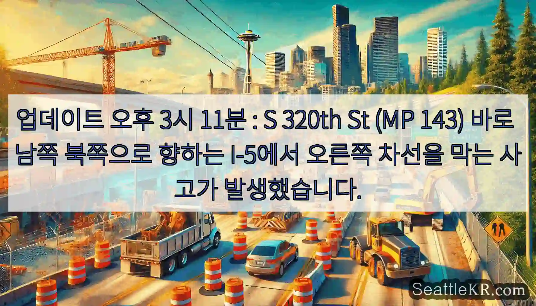 업데이트 오후 3시 11분 : S 320th St (MP 143) 바로 남쪽 북쪽으로