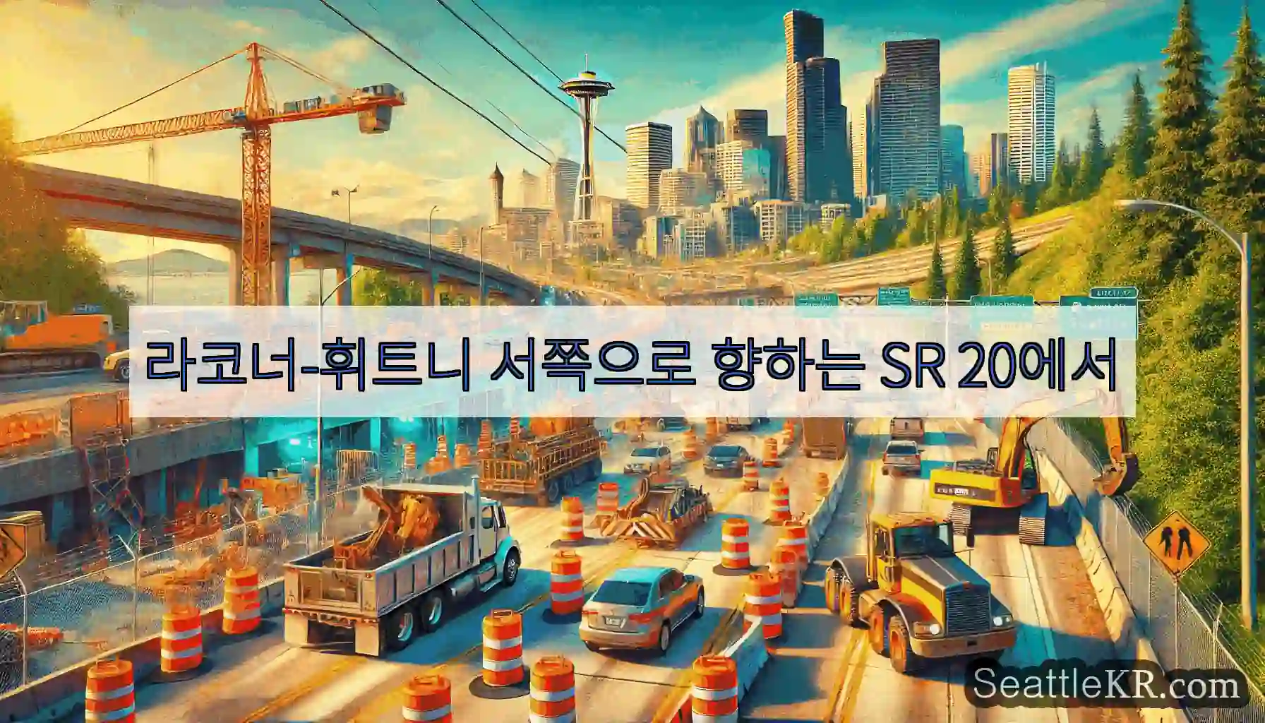 라코너-휘트니 서쪽으로 향하는 SR 20에서