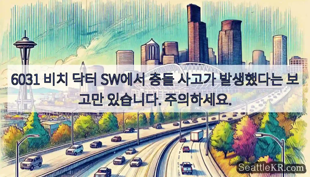 6031 비치 닥터 SW에서 충돌 사고가 발생했다는 보고만 있습니다. 주의하세요.