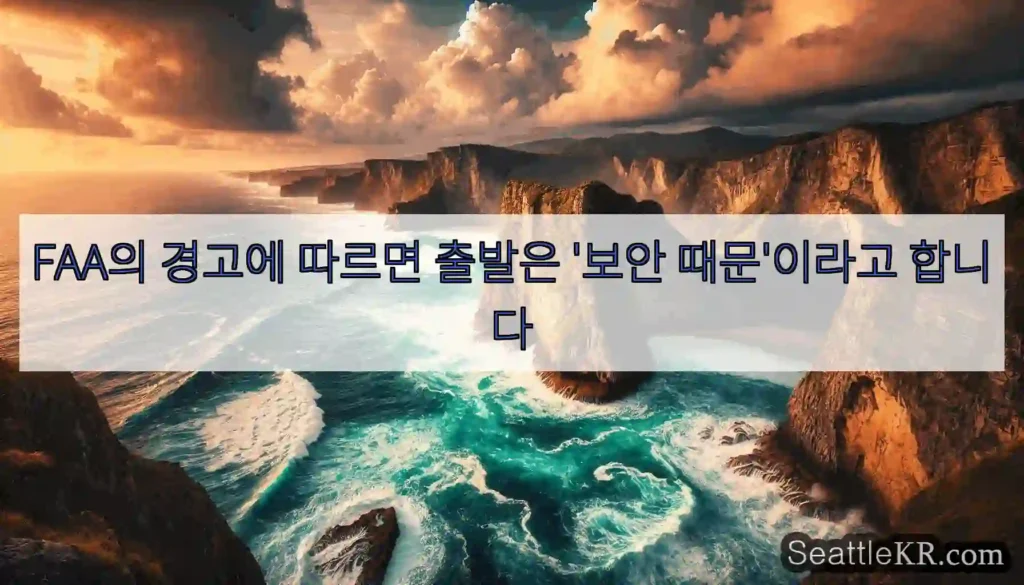 FAA의 경고에 따르면 출발은 '보안 때문'이라고 합니다