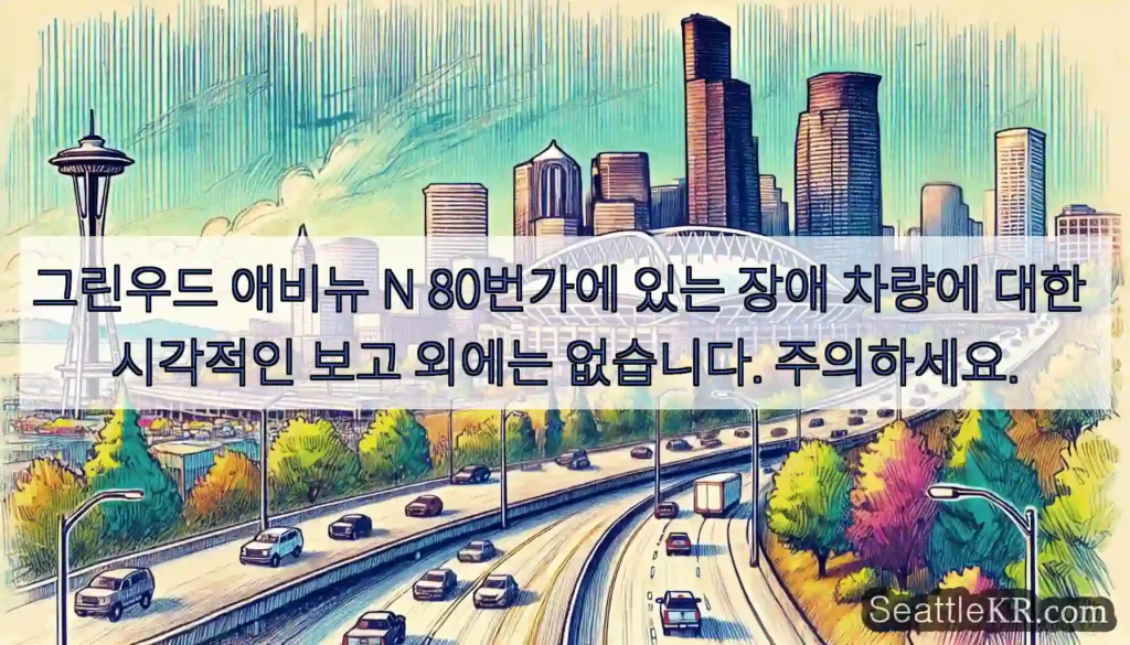 그린우드 애비뉴 N 80번가에 있는 장애 차량에 대한 시각적인 보고 외에는 없습니다.