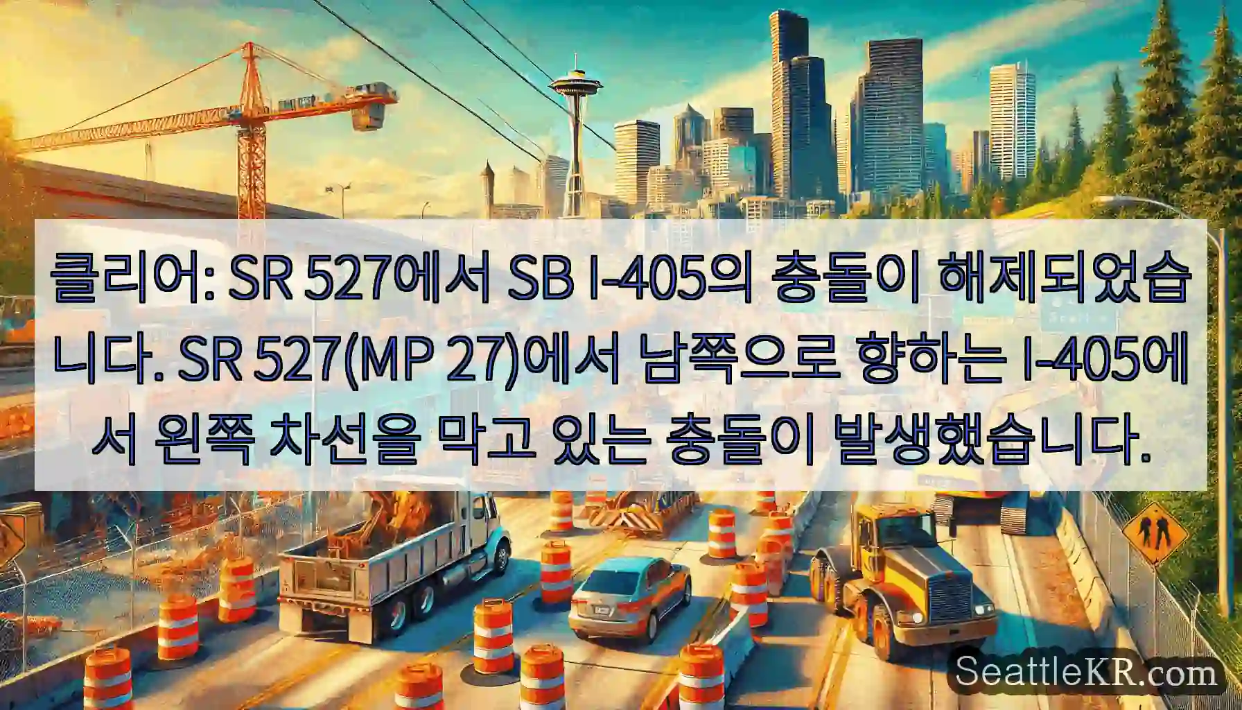 클리어: SR 527에서 SB I-405의 충돌이 해제되었습니다. SR 527(MP