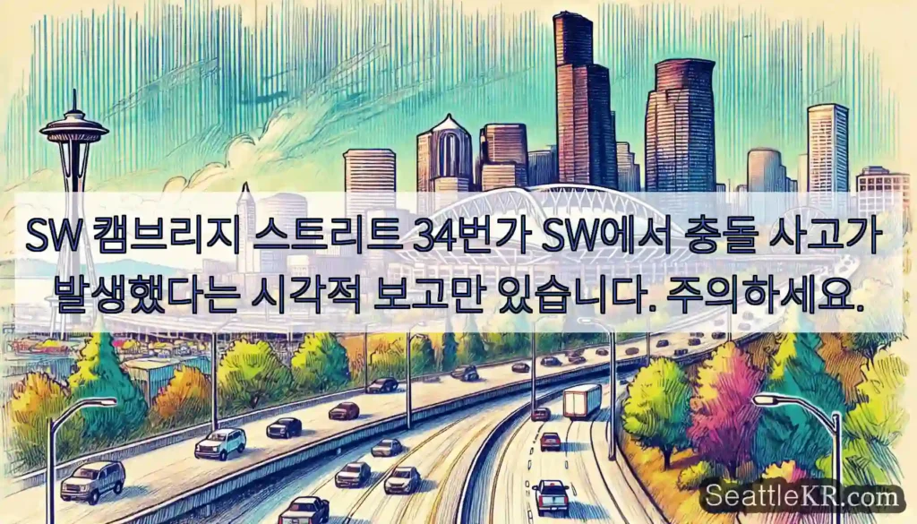 SW 캠브리지 스트리트 34번가 SW에서 충돌 사고가 발생했다는 시각적 보고만 있습니다.