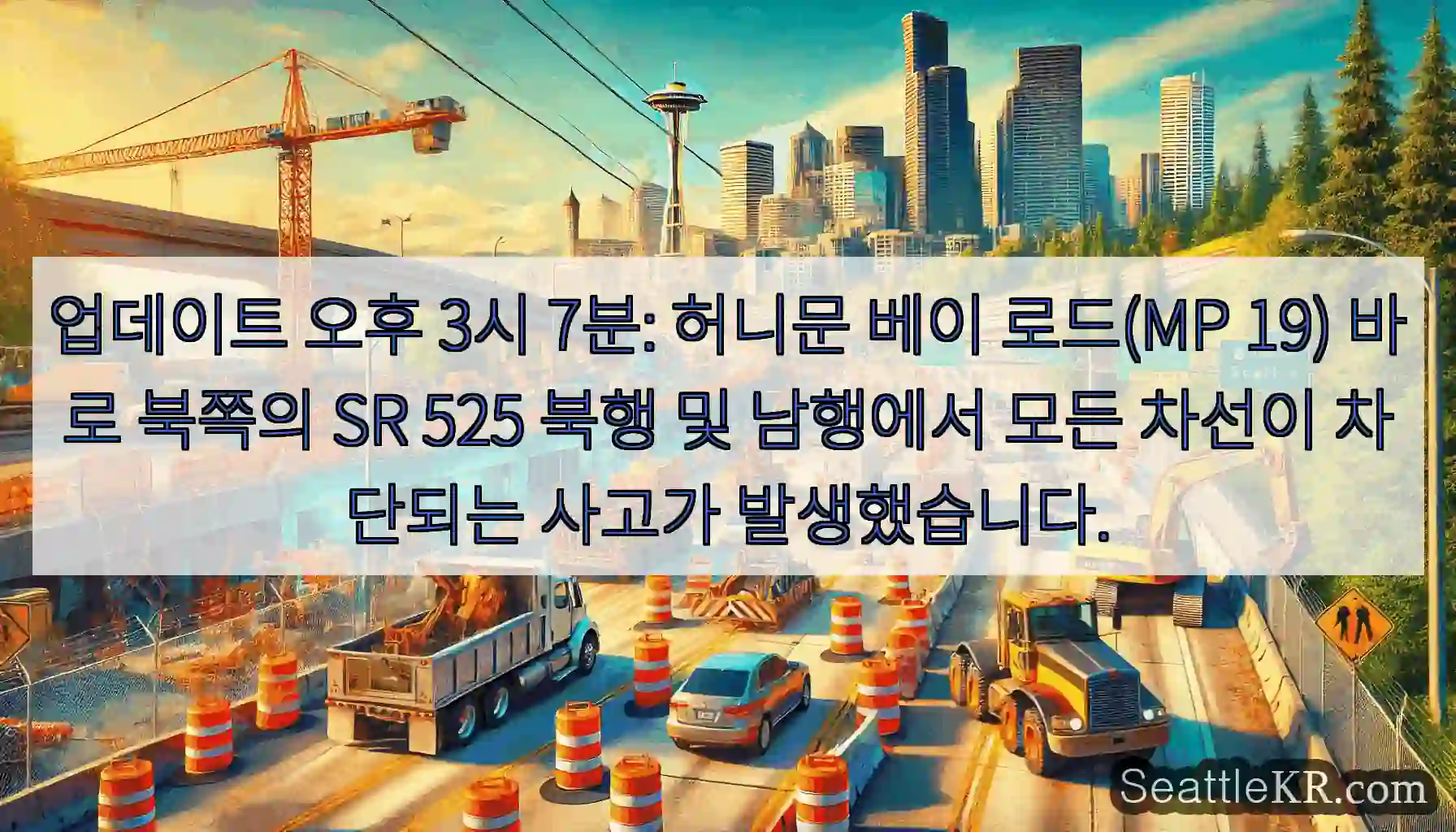 업데이트 오후 3시 7분: 허니문 베이 로드(MP 19) 바로 북쪽의 SR 525 북행