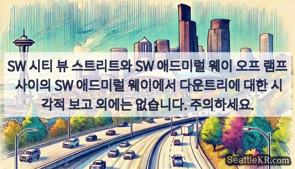 SW 시티 뷰 스트리트와 SW 애드미럴 웨이 오프 램프 사이의 SW 애드미럴 웨이에서