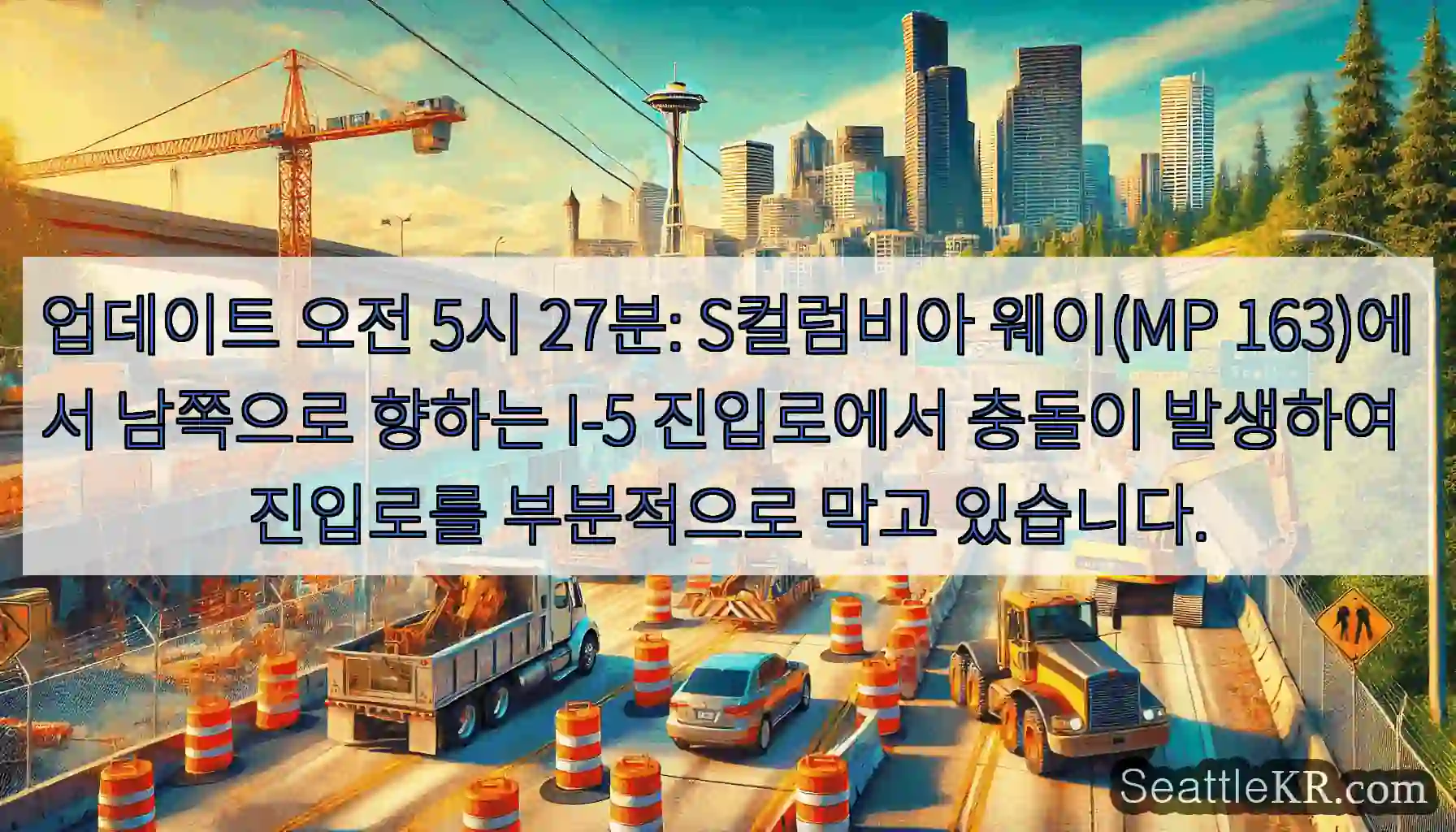 업데이트 오전 5시 27분: S컬럼비아 웨이(MP 163)에서 남쪽으로 향하는 I-5