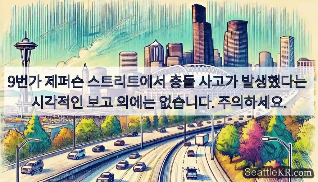 9번가 제퍼슨 스트리트에서 충돌 사고가 발생했다는 시각적인 보고 외에는 없습니다.