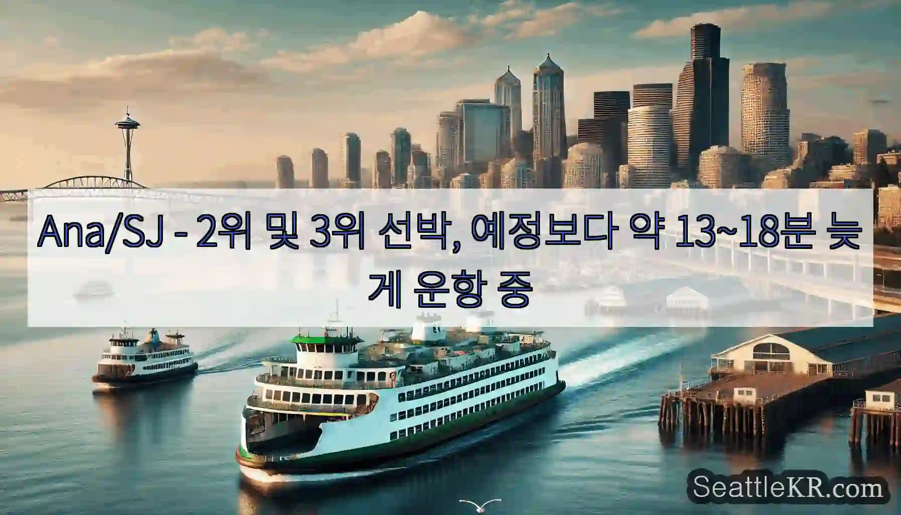 Ana/SJ - 2위 및 3위 선박, 예정보다 약 13~18분 늦게 운항 중