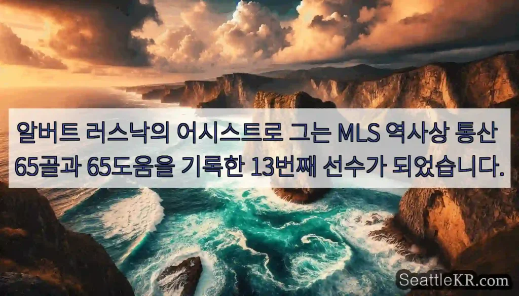 알버트 러스낙의 어시스트로 그는 MLS 역사상 통산 65골과 65도움을 기록한 13번째
