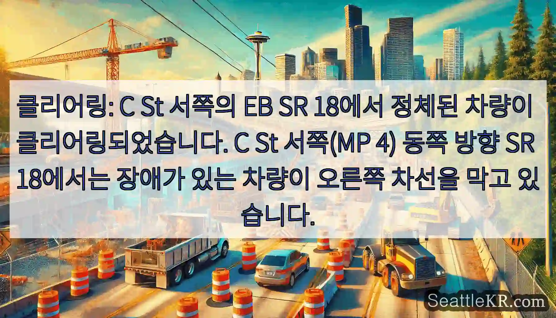 클리어링: C St 서쪽의 EB SR 18에서 정체된 차량이 클리어링되었습니다. C St