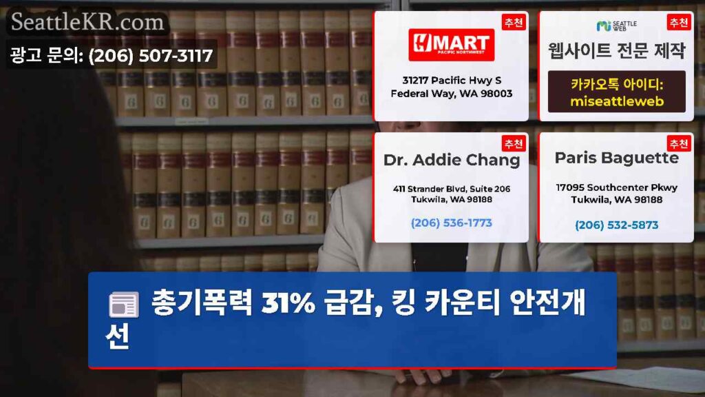 총기폭력 31% 급감, 킹 카운티 안전개선
