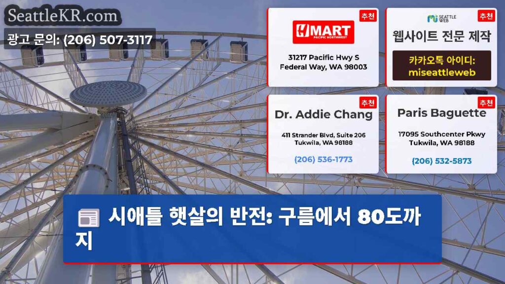 시애틀 햇살의 반전: 구름에서 80도까지