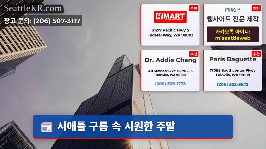 시애틀 구름 속 시원한 주말