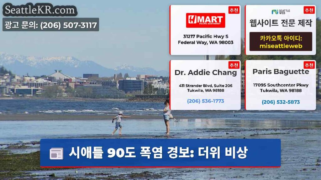 시애틀 90도 폭염 경보: 더위 비상