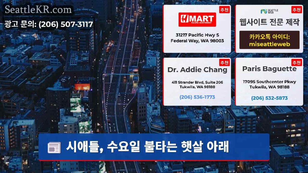 시애틀, 수요일 불타는 햇살 아래