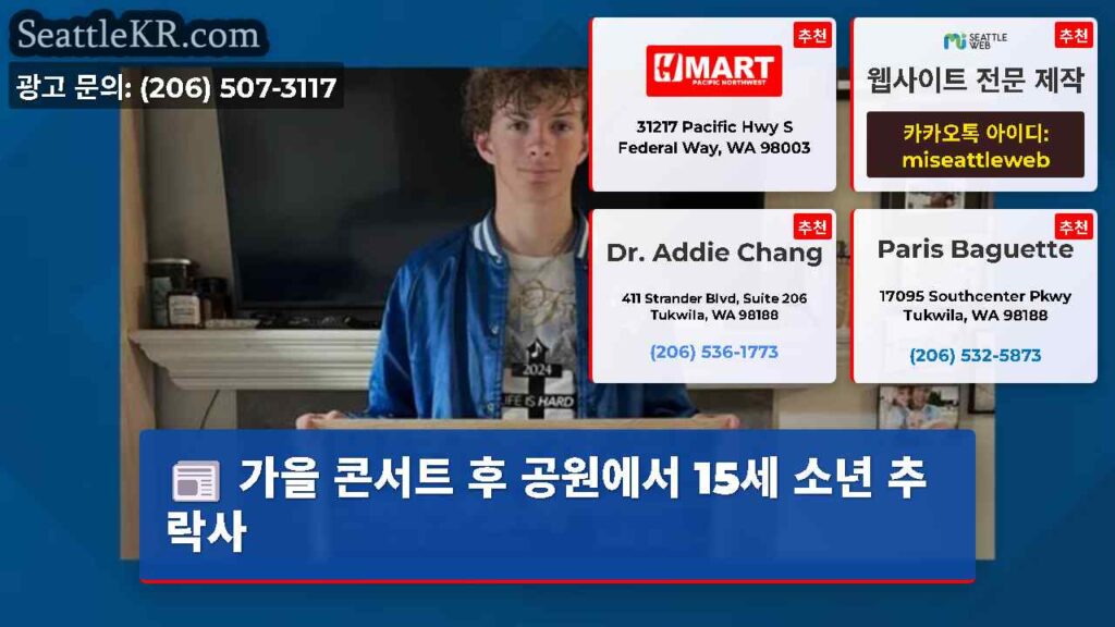 가을 콘서트 후 공원에서 15세 소년 추락사