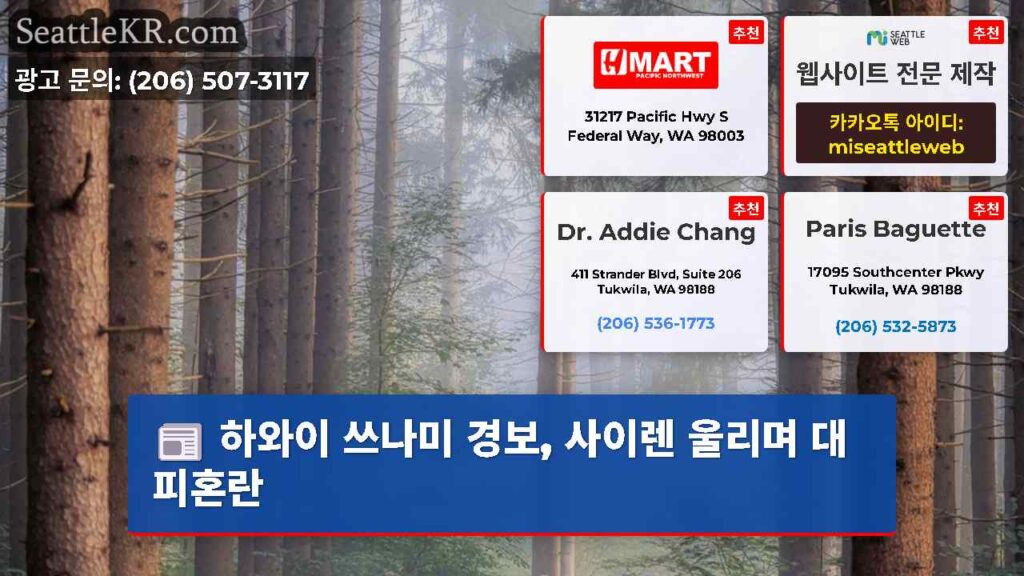하와이 쓰나미 경보, 사이렌 울리며 대피혼란