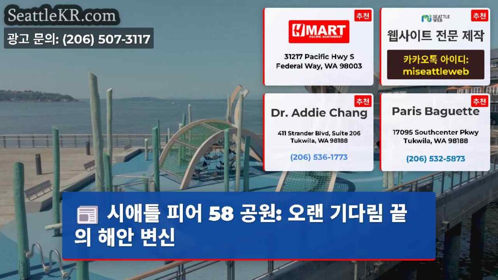 시애틀 피어 58 공원: 오랜 기다림 끝의 해안 변신