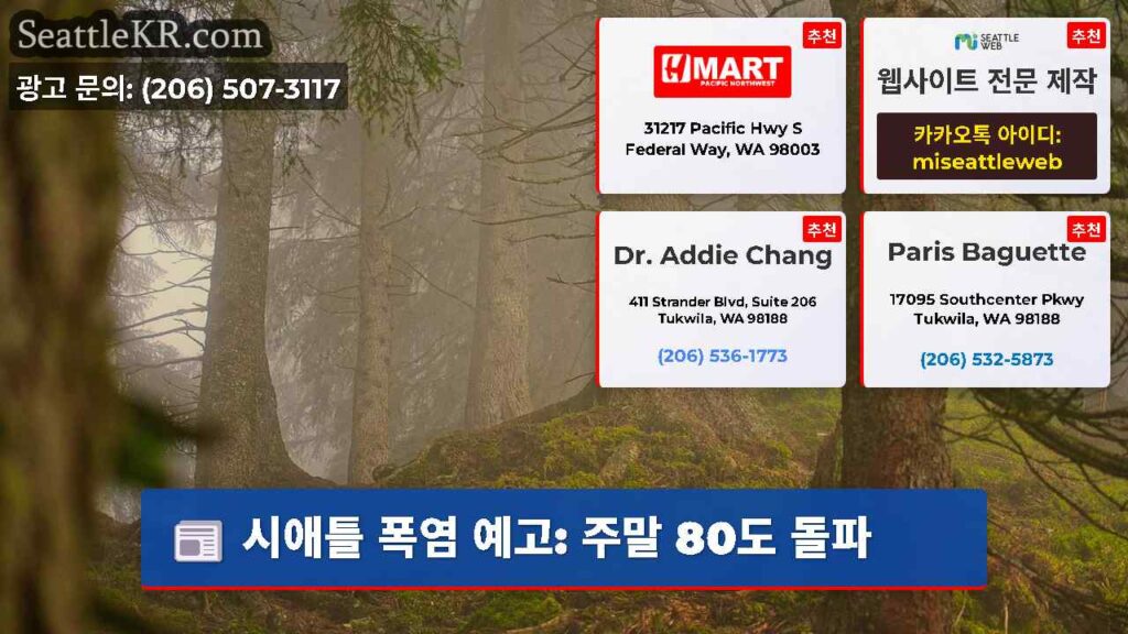 시애틀 폭염 예고: 주말 80도 돌파