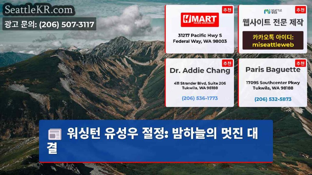 워싱턴 유성우 절정: 밤하늘의 멋진 대결