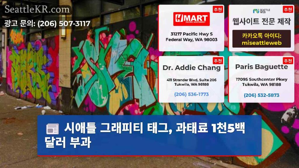 시애틀 그래피티 태그, 과태료 1천5백달러 부과