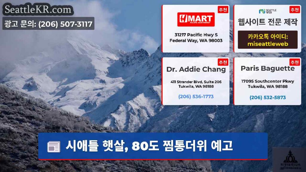시애틀 햇살, 80도 찜통더위 예고
