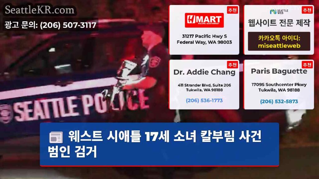 웨스트 시애틀 17세 소녀 칼부림 사건 범인 검거