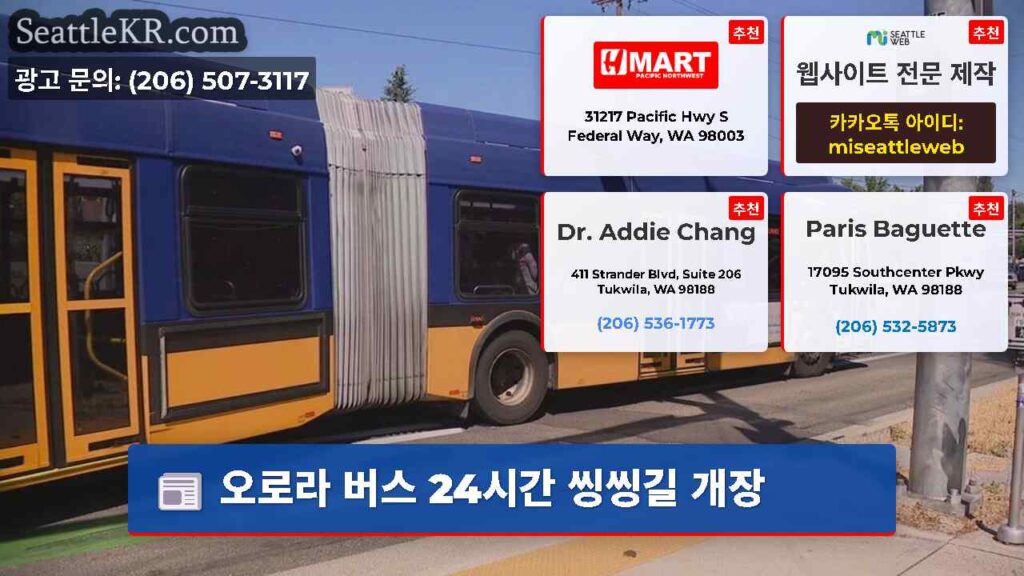 오로라 버스 24시간 씽씽길 개장