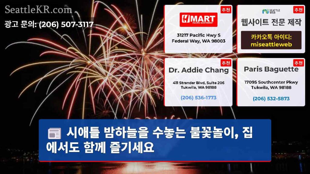 시애틀 밤하늘을 수놓는 불꽃놀이, 집에서도 함께 즐기세요