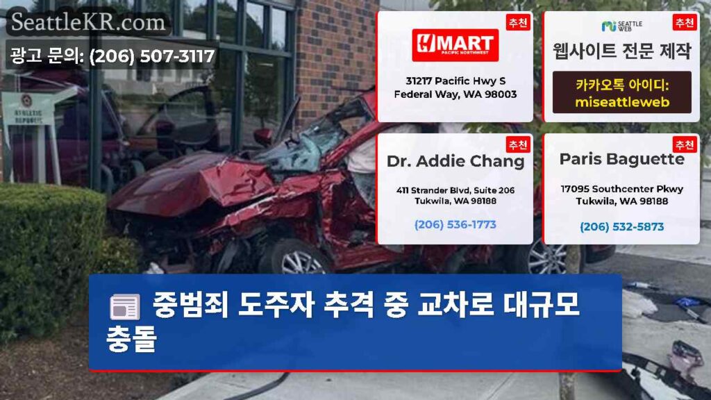중범죄 도주자 추격 중 교차로 대규모 충돌