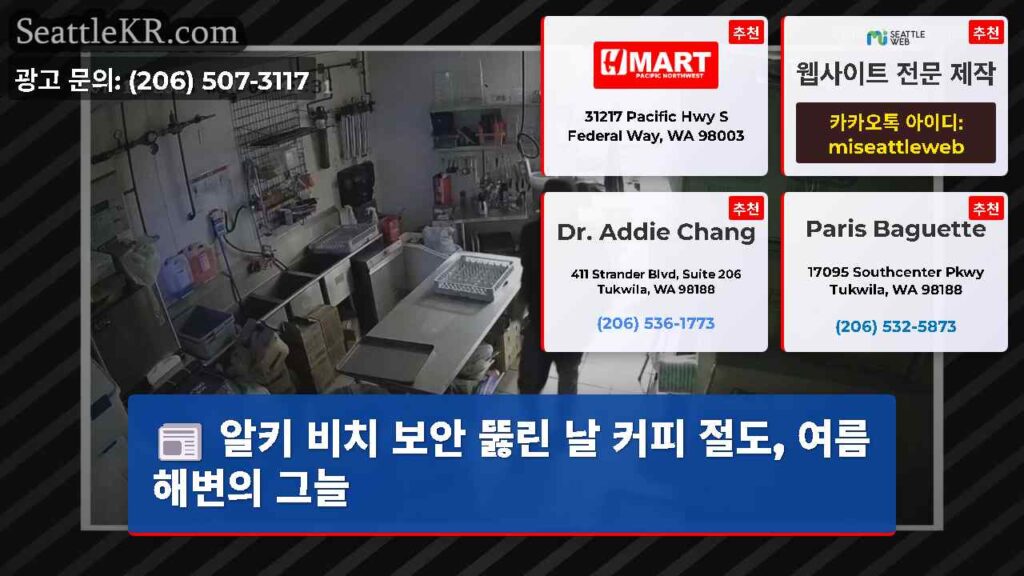 알키 비치 보안 뚫린 날 커피 절도, 여름 해변의 그늘