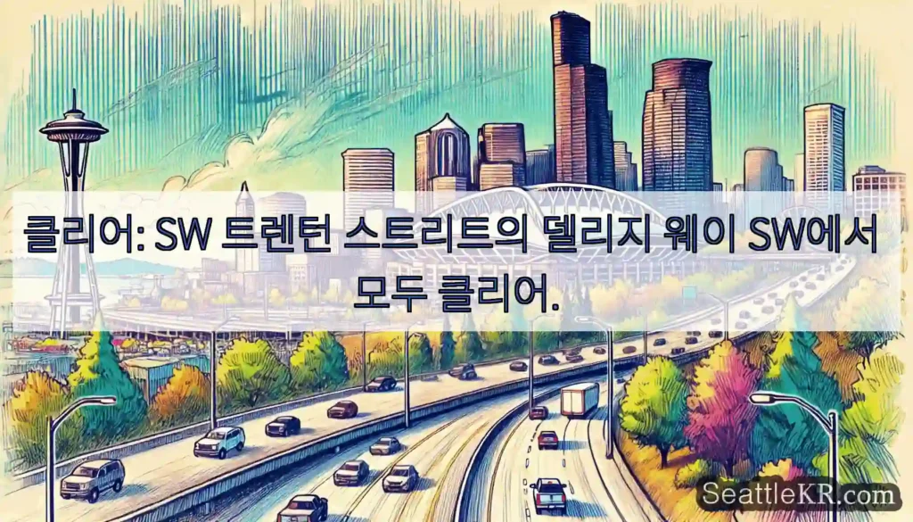 클리어: SW 트렌턴 스트리트의 델리지 웨이 SW에서 모두 클리어.