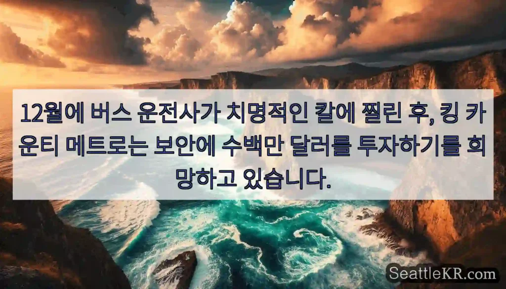 12월에 버스 운전사가 치명적인 칼에 찔린 후, 킹 카운티 메트로는 보안에 수백만 달러를