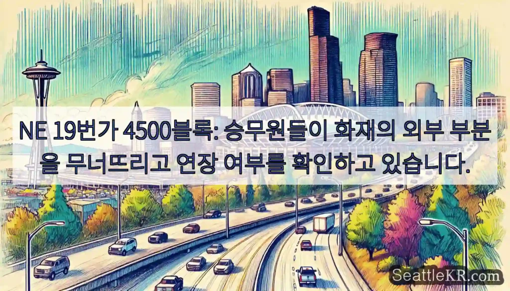 NE 19번가 4500블록: 승무원들이 화재의 외부 부분을 무너뜨리고 연장 여부를
