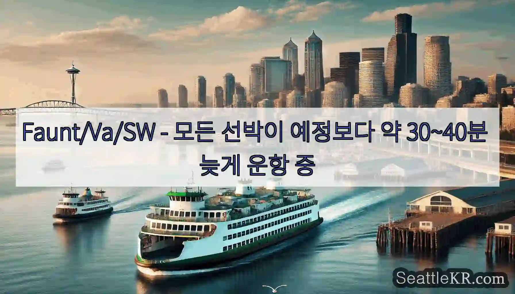 Faunt/Va/SW - 모든 선박이 예정보다 약 30~40분 늦게 운항 중