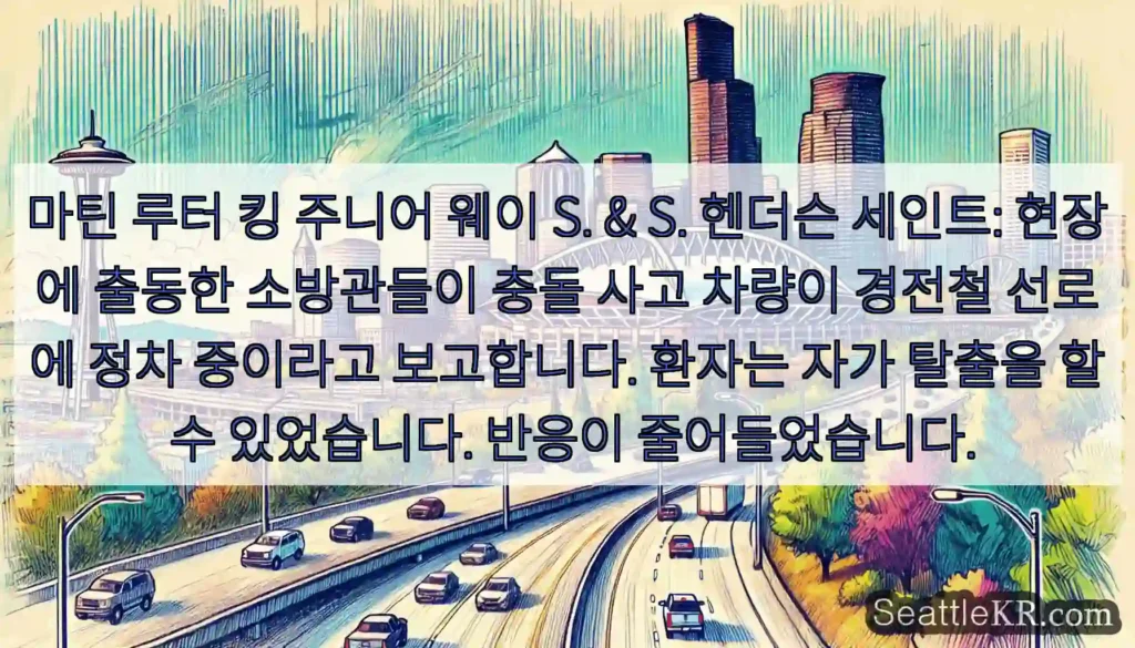 마틴 루터 킹 주니어 웨이 S. & S. 헨더슨 세인트: 현장에 출동한 소방관들이 충돌