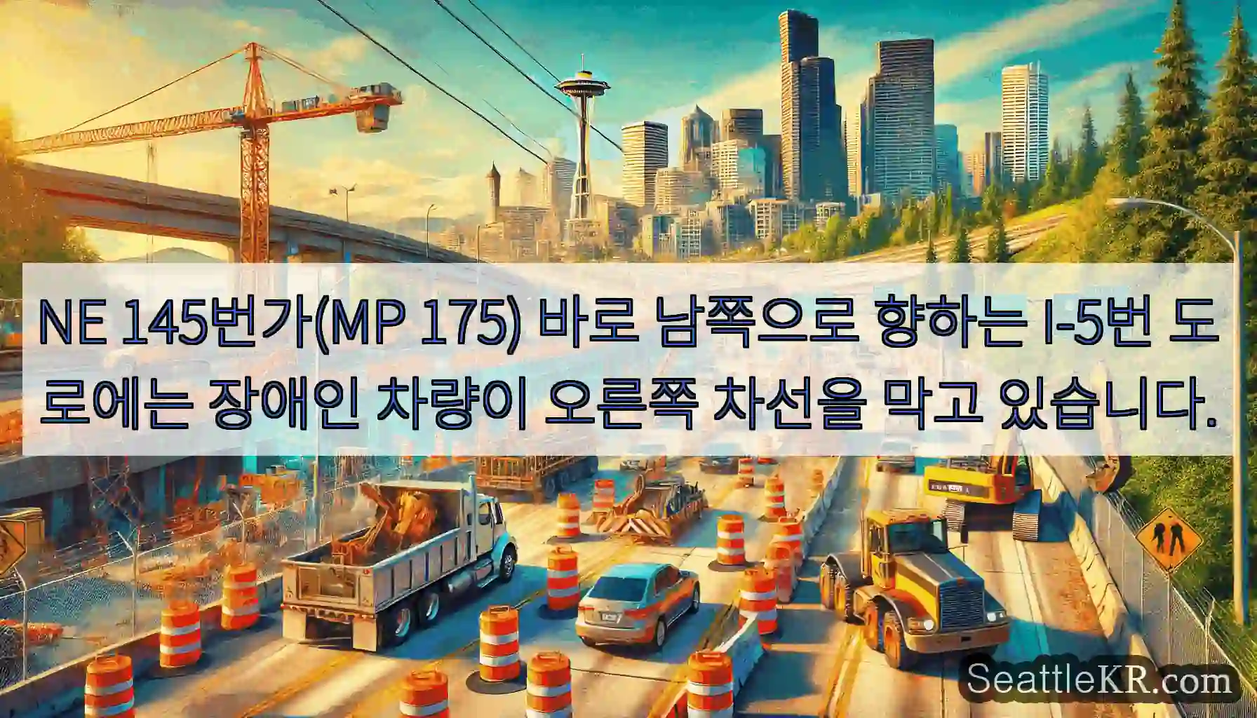 NE 145번가(MP 175) 바로 남쪽으로 향하는 I-5번 도로에는 장애인 차량이