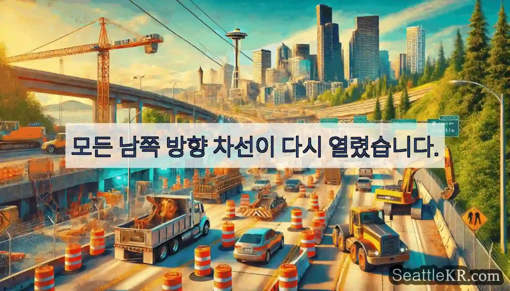 모든 남쪽 방향 차선이 다시 열렸습니다.