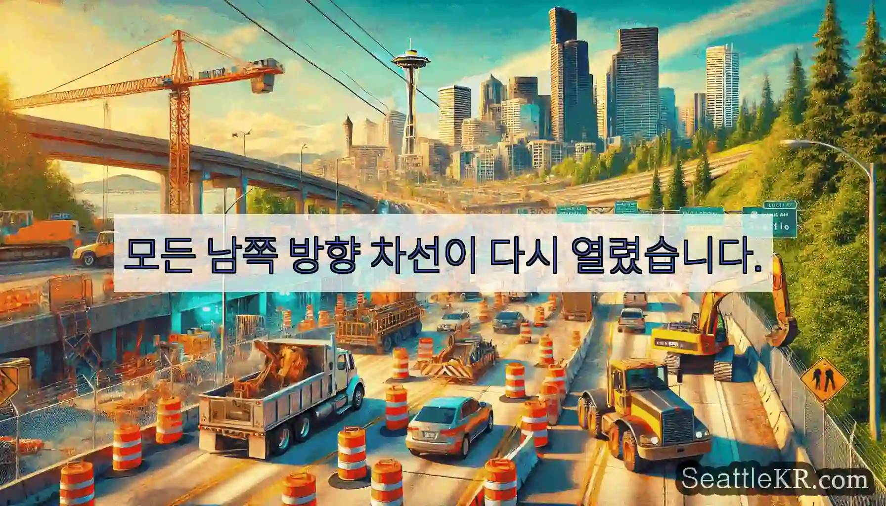 모든 남쪽 방향 차선이 다시 열렸습니다.