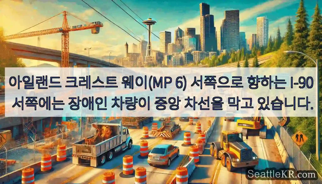 아일랜드 크레스트 웨이(MP 6) 서쪽으로 향하는 I-90 서쪽에는 장애인 차량이 중앙