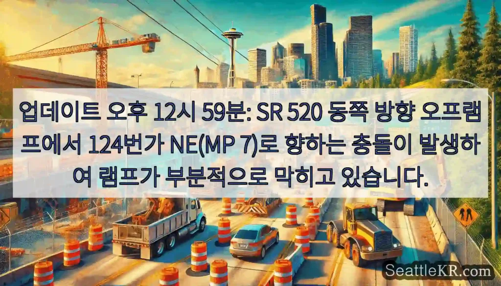 업데이트 오후 12시 59분: SR 520 동쪽 방향 오프램프에서 124번가 NE(MP