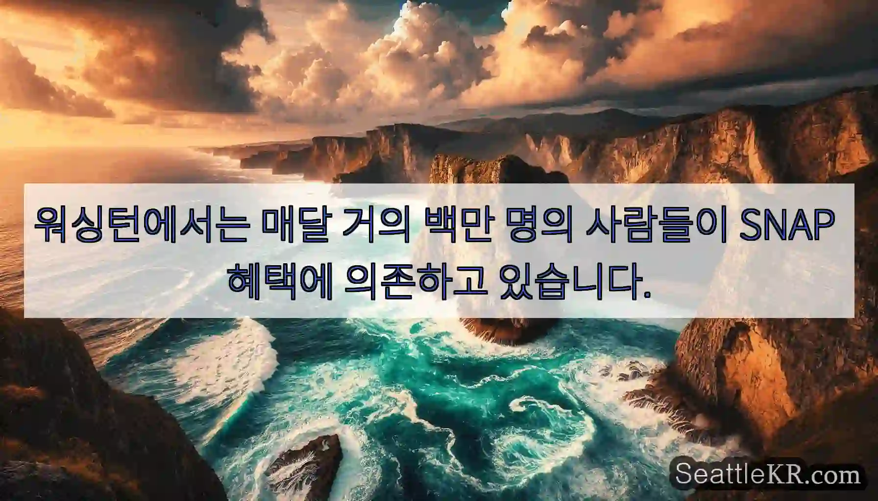 워싱턴에서는 매달 거의 백만 명의 사람들이 SNAP 혜택에 의존하고 있습니다.