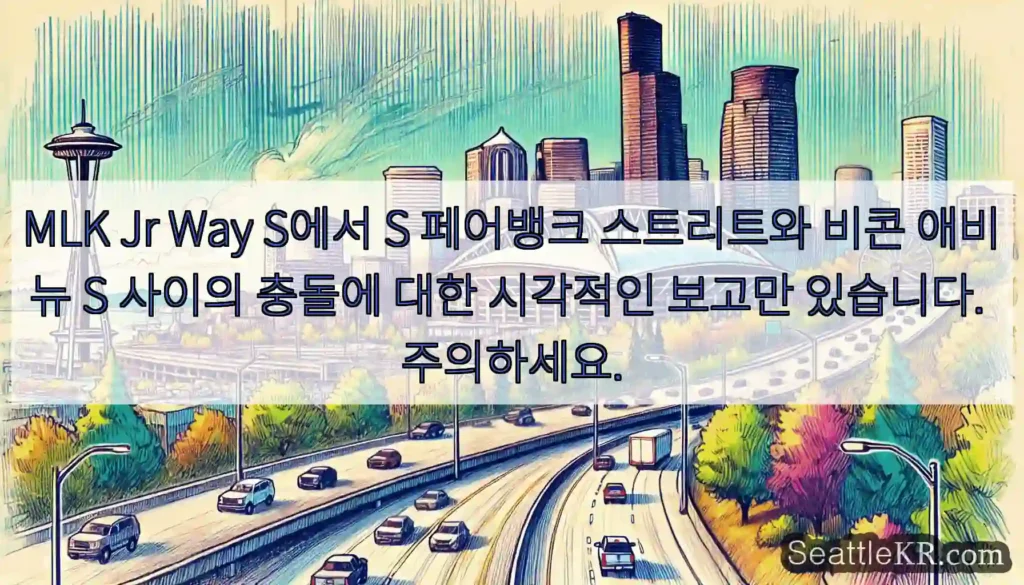 MLK Jr Way S에서 S 페어뱅크 스트리트와 비콘 애비뉴 S 사이의 충돌에 대한