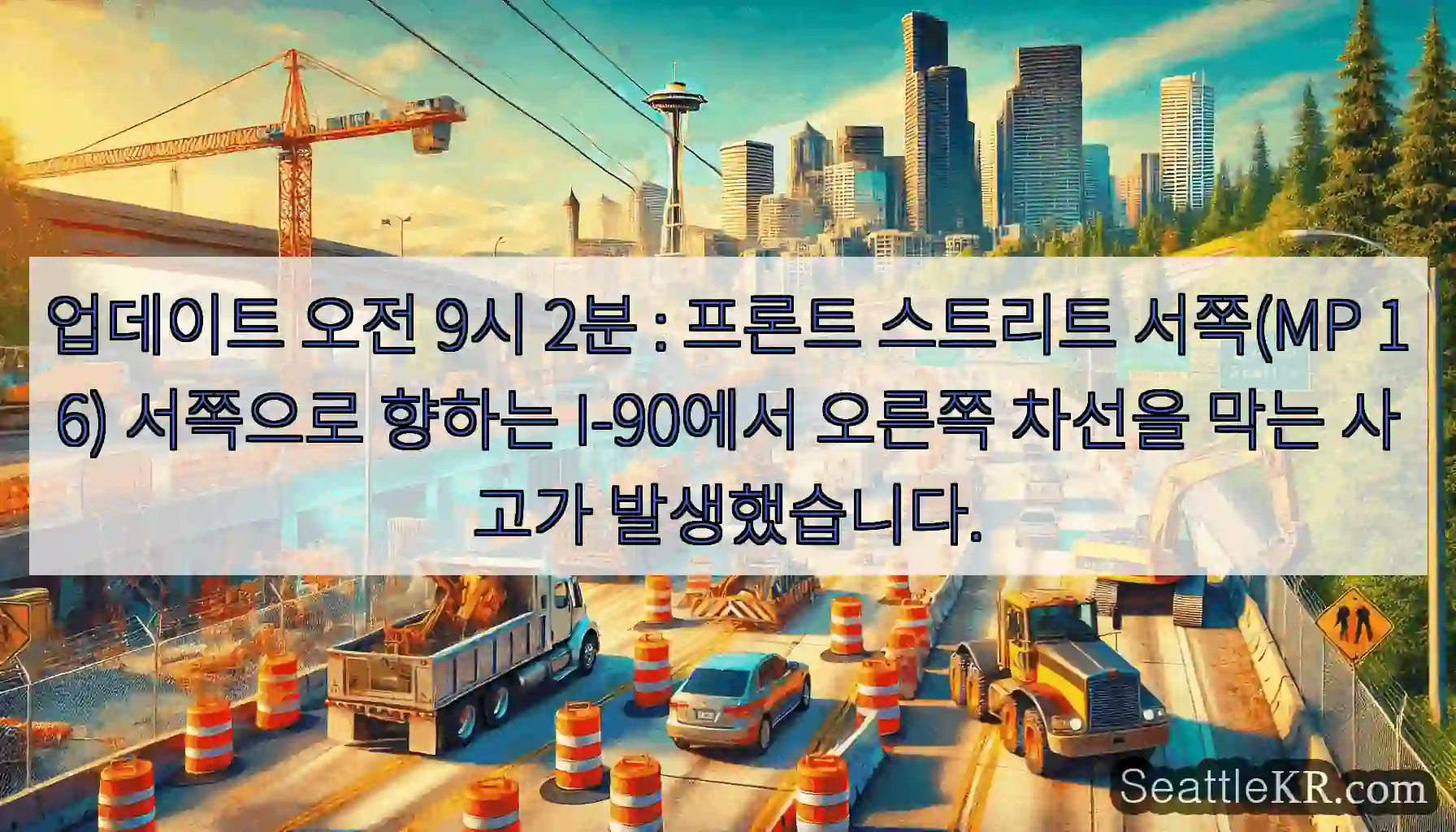 업데이트 오전 9시 2분 : 프론트 스트리트 서쪽(MP 16) 서쪽으로 향하는