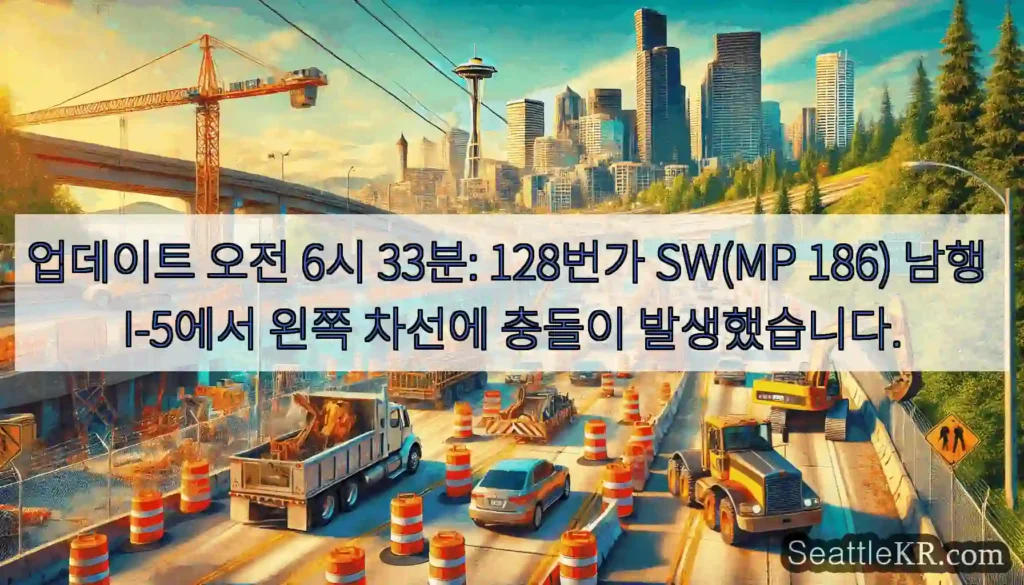 업데이트 오전 6시 33분: 128번가 SW(MP 186) 남행 I-5에서 왼쪽 차선에
