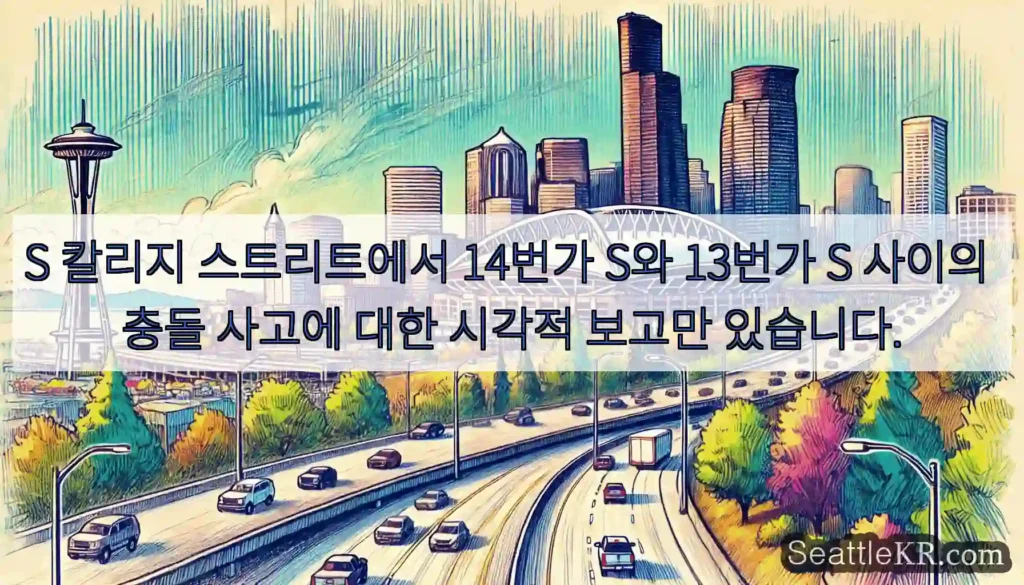 S 칼리지 스트리트에서 14번가 S와 13번가 S 사이의 충돌 사고에 대한 시각적 보고만