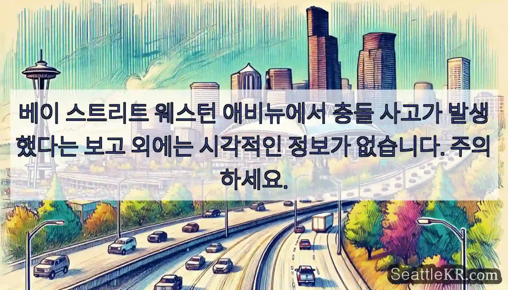 베이 스트리트 웨스턴 애비뉴에서 충돌 사고가 발생했다는 보고 외에는 시각적인 정보가