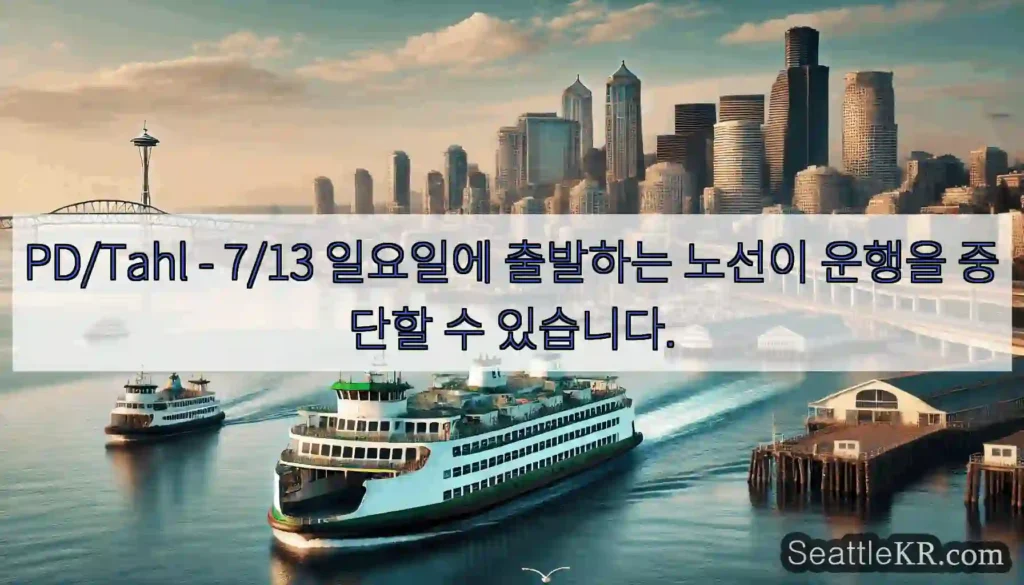 PD/Tahl - 7/13 일요일에 출발하는 노선이 운행을 중단할 수 있습니다.